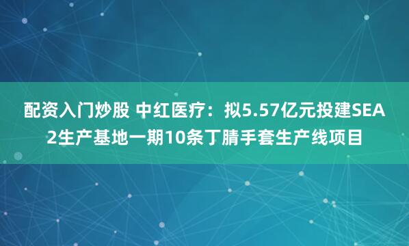 配资入门炒股 中红医疗：拟5.57亿元投建SEA2生产基地一期10条丁腈手套生产线项目